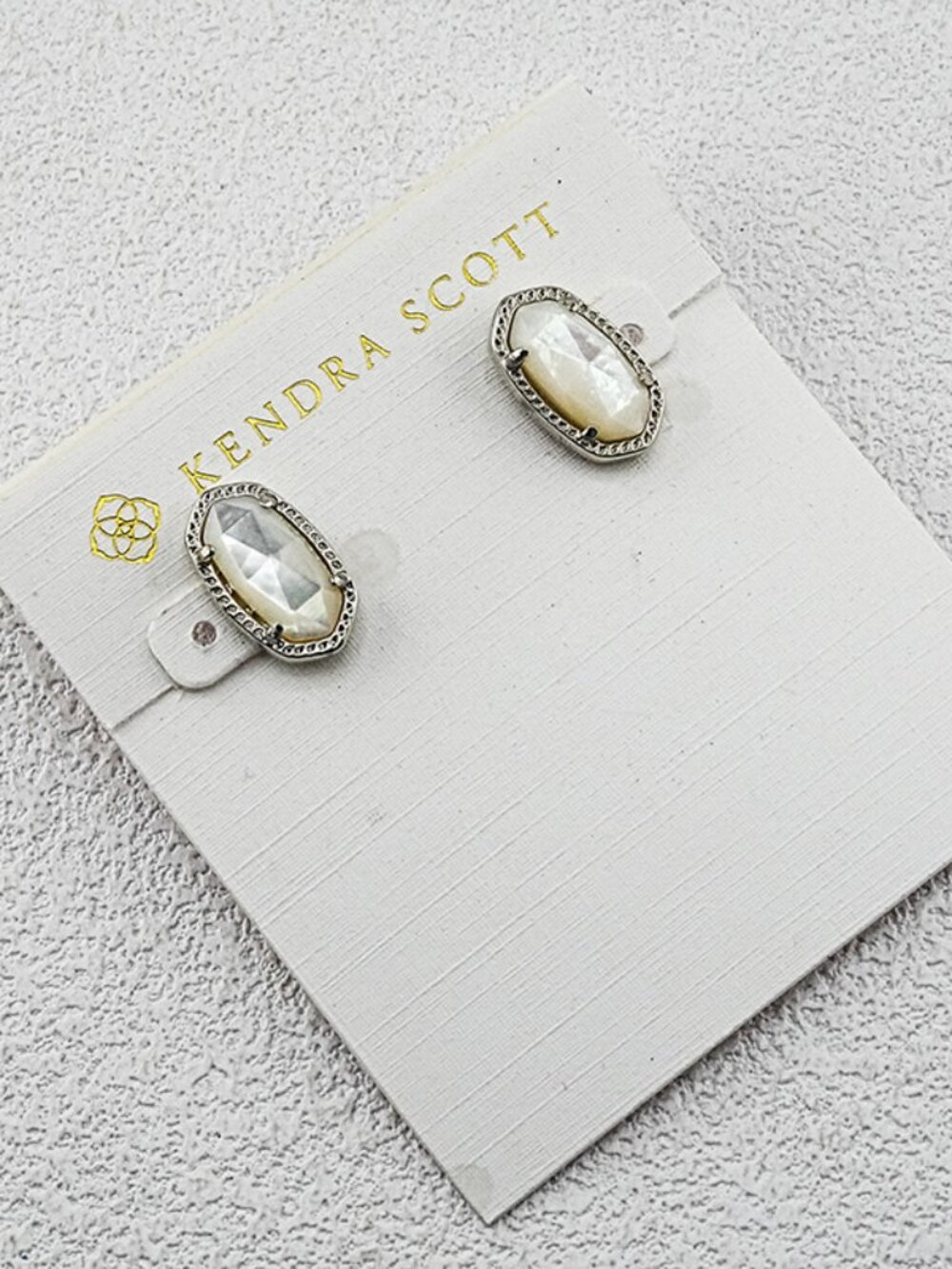 Kendra Scott White Mother-of-Pearl Stud Earrings